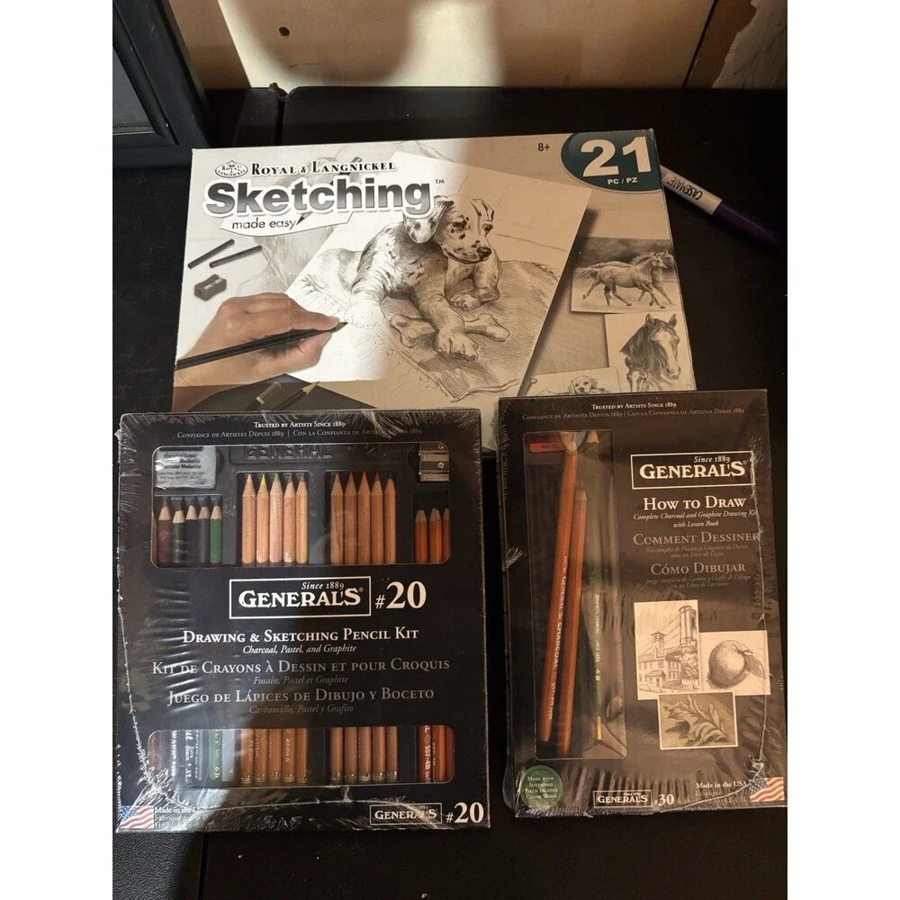 3-Piece Drawing & Sketching Art Set General’s + Royal & Langnickel New Sealed